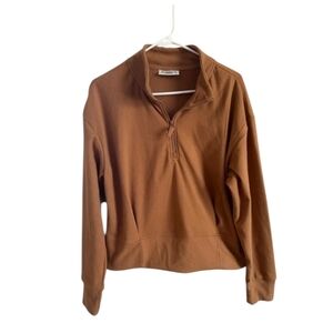 BearPaw Outdoors Camel Tan Quarter-Zip Sweatshirt Size L